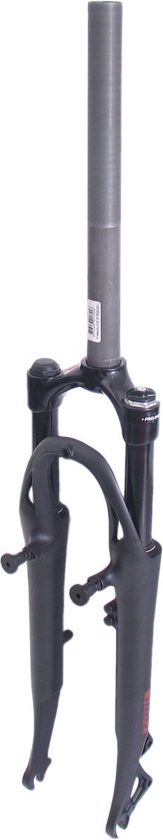Verende voorvork 28 Spinner 1 1/8 vorkbuis met draad - v-brake en IS disc - mat zwart