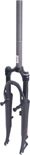Verende voorvork 28 Spinner 1 1/8 vorkbuis met draad - v-brake en IS disc - mat zwart