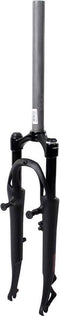 Verende voorvork 28 Spinner met 1 1/8 ahead vorkbuis - v-brake en IS disc + rollerbrake remnok - mat zwart