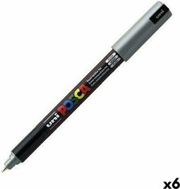 Verfstift Posca PC1MR EF zilver | 6 stuks