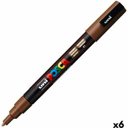 Verfstift Posca PC3M F bruin | 6 stuks