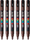 Verfstift Posca PC3M F donkerbruin | 6 stuks