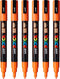 Verfstift Posca PC3M F donkeroranje | 6 stuks