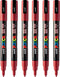 Verfstift Posca PC3M F donkerrood | 6 stuks