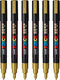 Verfstift Posca PC3M F goud | 6 stuks