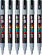 Verfstift Posca PC3M F grijs | 6 stuks