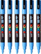 Verfstift Posca PC3M F hemelsblauw | 6 stuks