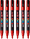 Verfstift Posca PC3M F rood | 6 stuks
