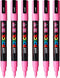 Verfstift Posca PC3M F roze | 6 stuks