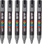 Verfstift posca pc5m m diepgrijs | 6 stuks
