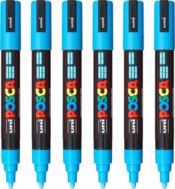 Verfstift Posca PC5M M lichtblauw | 6 stuks