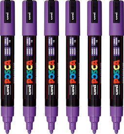Verfstift posca pc5m m paars | 6 stuks