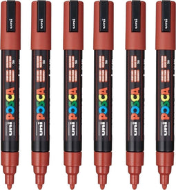Verfstift posca pc5m m robijnrood | 6 stuks