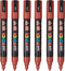 Verfstift posca pc5m m robijnrood | 6 stuks