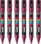 Verfstift posca pc5m m wijnrood | 6 stuks