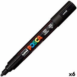 Verfstift Posca PC5M M zwart | 6 stuks