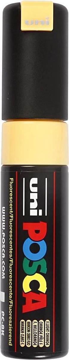 Verfstift posca pc8k b schuin fluor lichtoranje