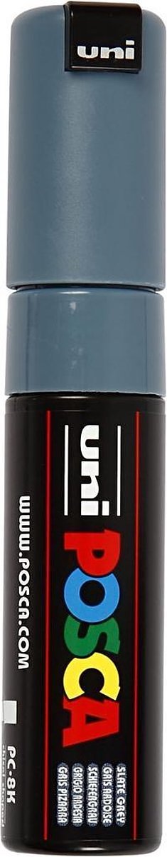 Verfstift posca pc8k b schuin leisteengrijs