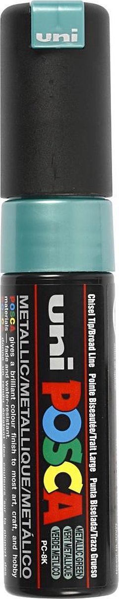 Verfstift posca pc8k b schuin metallic groen