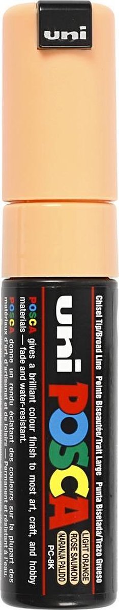 Verfstift posca pc8k b schuin zalmroze