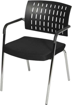 Vergaderstoel - 036 zit stof zwa rug kunstst zwa geperf