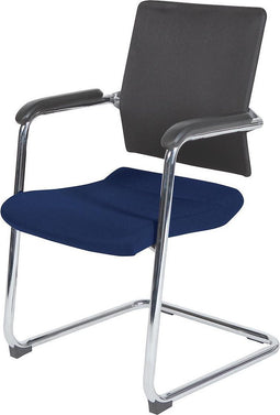 Vergaderstoel - 045 conferentiestoel zit bla rugl zwa mesh verchr