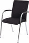 Vergaderstoel F240 4-poots met chrome onderstel in beige stof
