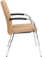 Vergaderstoel F240 4-poots met chrome onderstel in blauwe stof