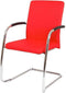 Vergaderstoel F240 4-poots met chrome onderstel in rode stof