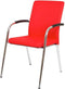 Vergaderstoel F240 4-poots met chrome onderstel in rode stof