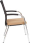 Vergaderstoel F260 4-poots frame met zwarte rug mesh en beige zitting