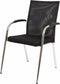Vergaderstoel F260 4-poots frame met zwarte rug mesh en grijze zitting