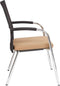 Vergaderstoel F260 4-poots frame met zwarte rug mesh en rode zitting