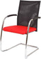 Vergaderstoel F260 slede frame met zwarte rug mesh en grijze zitting