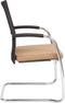 Vergaderstoel F260 slede frame met zwarte rug mesh en grijze zitting