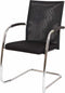 Vergaderstoel F260 slede frame met zwarte rug mesh en rode zitting