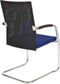 Vergaderstoel F260 slede frame met zwarte rug mesh en rode zitting