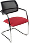 Vergaderstoel Magentix met rug mesh zitting in stof Blauw