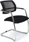 Vergaderstoel Magentix met rug mesh zitting in stof Blauw