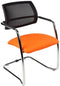 Vergaderstoel Magentix met rug mesh zitting in stof Rood