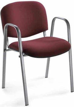 Vergaderstoel of conferentiestoel basic chroom frame met armleuningen Bordeaux stof