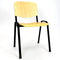 Vergaderstoel of conferentiestoel basic chroom frame met armleuningen Rood stof