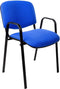 Vergaderstoel of conferentiestoel basic chroom frame met armleuningen zwart kunstleer