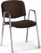 Vergaderstoel of conferentiestoel basic chroom frame met armleuningen Zwart stof