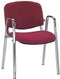 Vergaderstoel of conferentiestoel basic chroom frame met armleuningen Rood stof