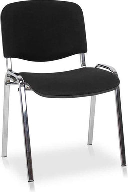 Vergaderstoel of conferentiestoel basic chroom frame zonder armleuningen Zwart stof