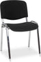 Vergaderstoel of conferentiestoel basic chroom frame zonder armleuningen Zwart stof