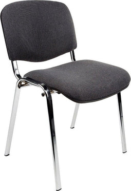 Vergaderstoel of conferentiestoel basic chroom frame zonder armleuningen Donkerblauw stof