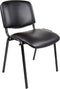 Vergaderstoel of conferentiestoel basic chroom frame zonder armleuningen Rood stof