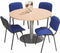 Vergaderstoel of conferentiestoel basic chroom frame zonder armleuningen Rood stof